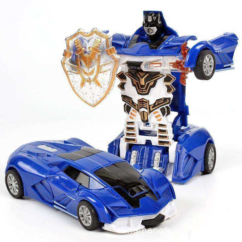 New One - key Automatic Transform Robot Funny Diecasts Plastic Model Car Kid Toys - AWAKENING AESTHETICS