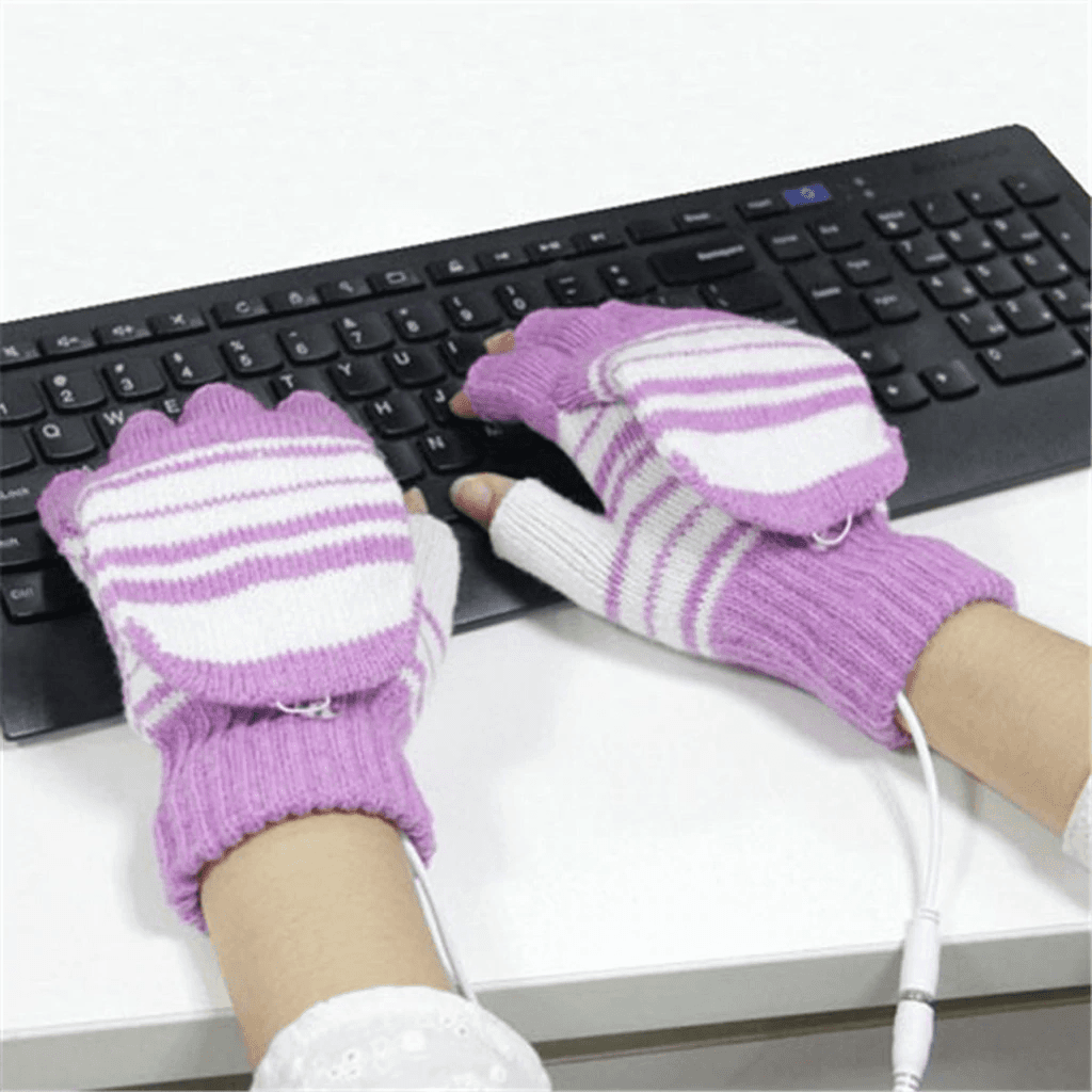 USB Powered Fingerless Heated Gloves