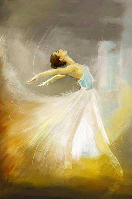 Ballet Dancer Hand Painted Oil Painting Canvas