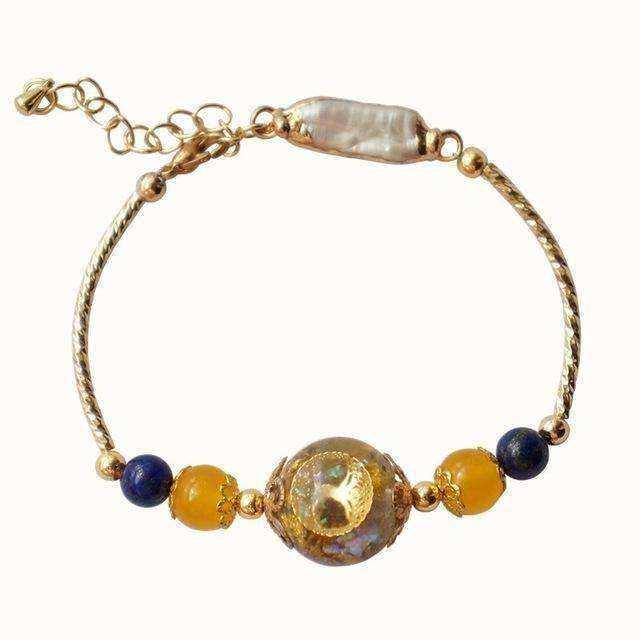 Radiation Protection Gold Crystal Awakening Orgonite Reiki Bracelet