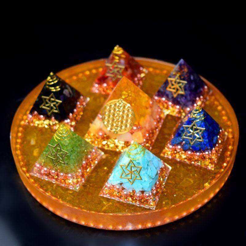 Seven Star Tower Seven Chakras Awakening Orgonite Crystal Pyramid