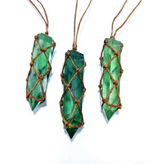 Natural Blue Green Amethyst Awakening Quartz Crystal Pendant