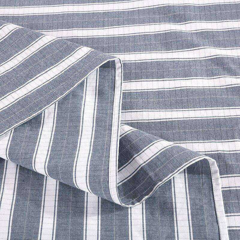 Grey & White Stripes Grounded Earthing Bed Sheet Flat Sheet EMF protection