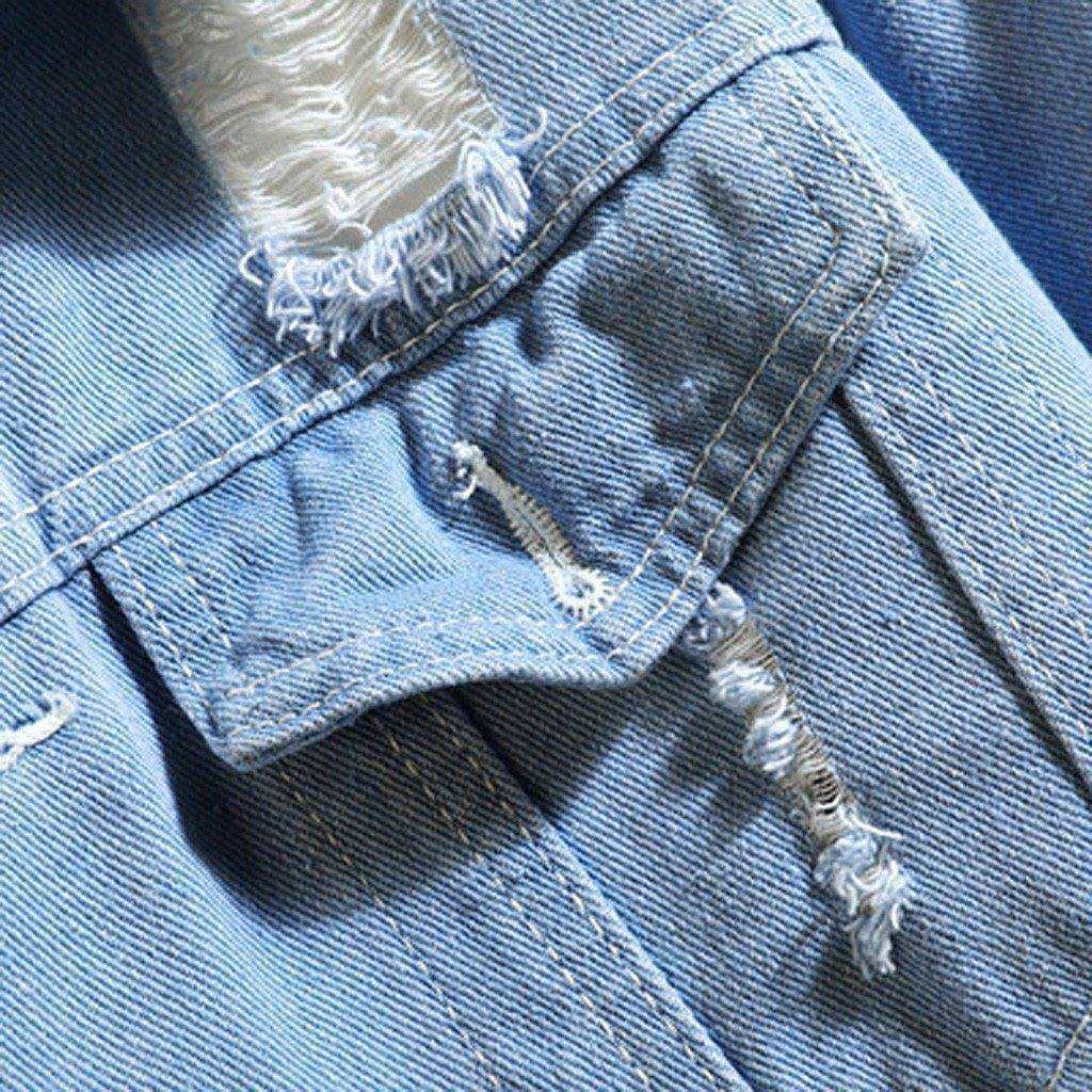Black & Light Blue Denim Jacket Acrylic Men Winter Jacket 2020 Autumn Winter Casual
