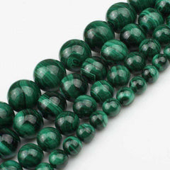 AAA Natural Malachite Round Loose Stone Beads Fit DIY Bracelet Necklace Needlework Beads For Jewelry Making 6 8 10 12 mm 7.5inch
