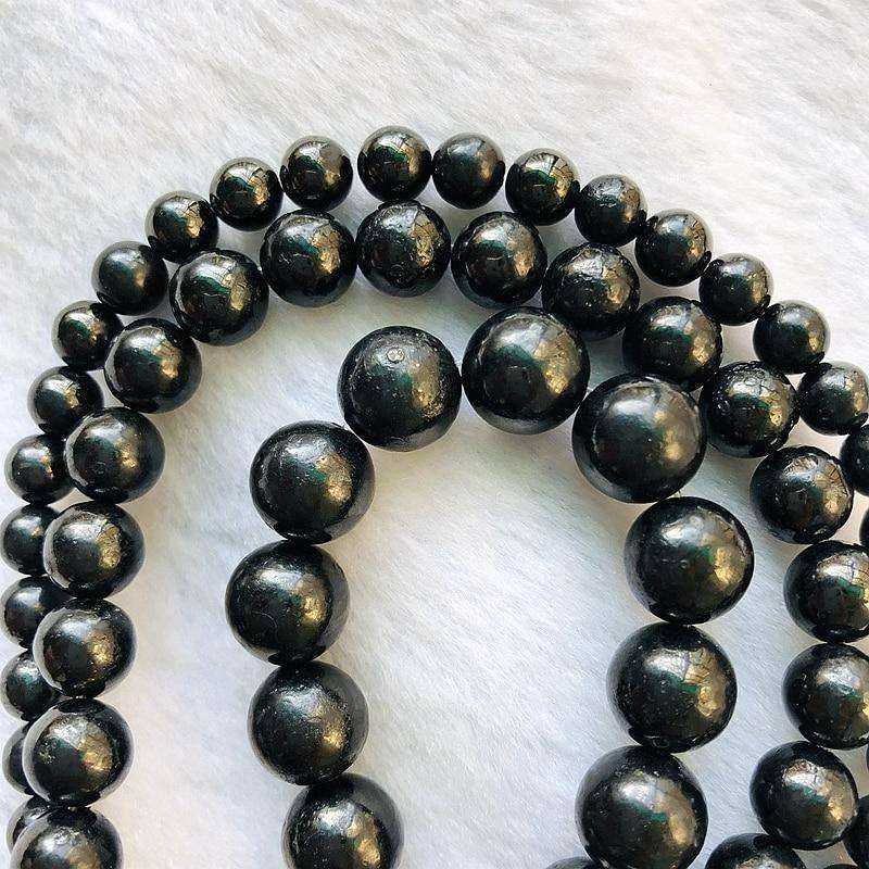 Genuine Natural Coal Beads, Black Shungite Beads