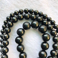 Genuine Natural Coal Beads, Black Shungite Beads