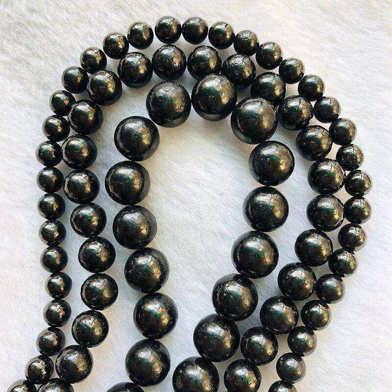 Genuine Natural Coal Beads, Black Shungite Beads