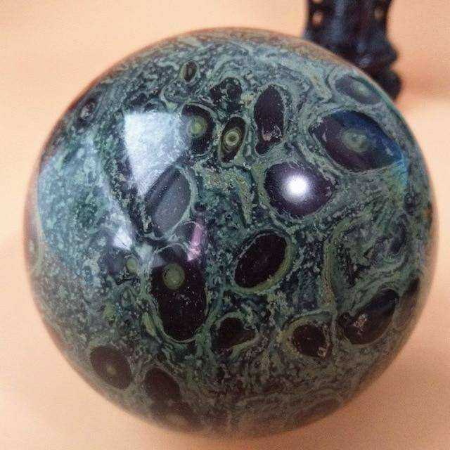 Natural Green Peacock Crystal ball
