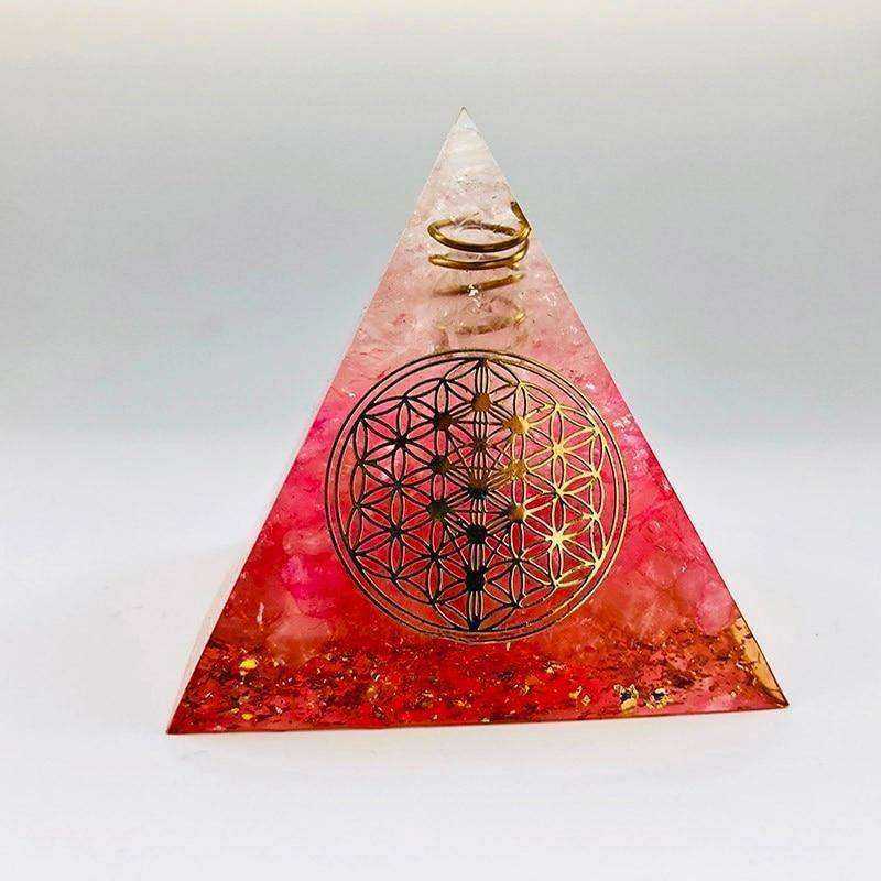 Red Halo Love Energy Awakening Orgonite Crystal Pyramid