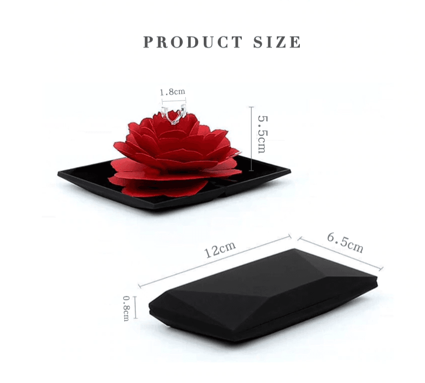 New Red Rose Ring Box Jewelry Holder
