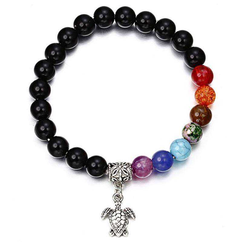 Trendy Lava Stone Imperial Crown And Helmet Charm Bracelet