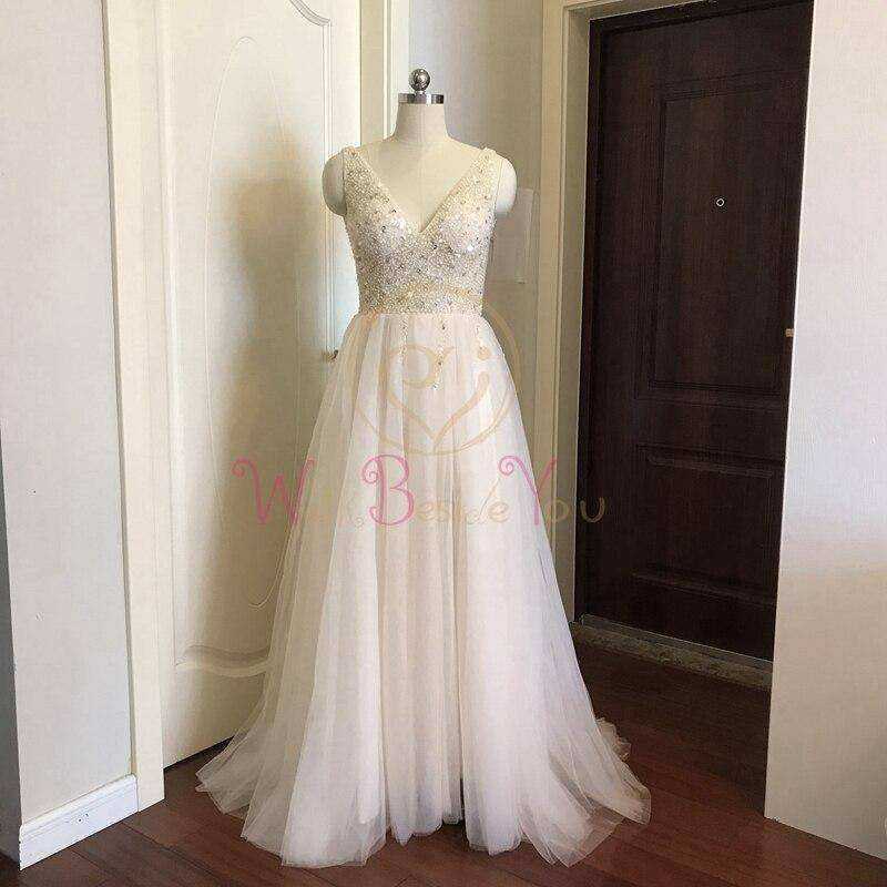 Pink High Split Tulle Sweep Sleeveless A-line Lace Up Backless Evening Gown