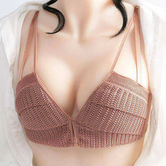 Thick Cup Push Up Bras Bone-free Wireless Black Gather Small Breast Bras
