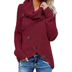 Women Turtleneck Knited Autumn Winter Oversize Loose Sweater