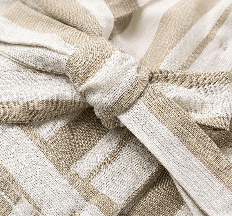Women Striped Button Beach Casual Summer Dress