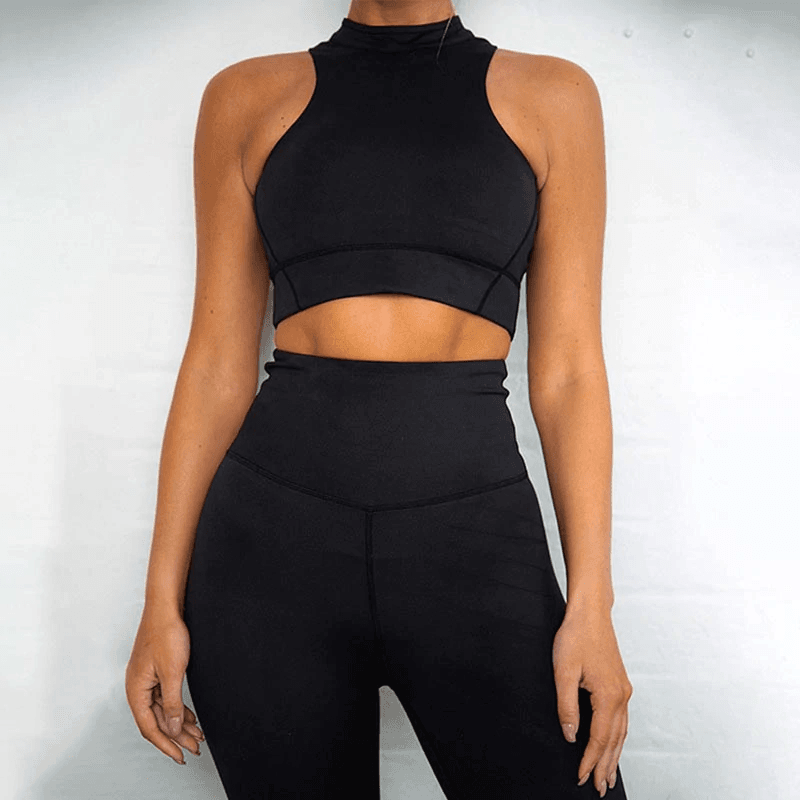 Two Piece Sets Zipper Top+High Waist Leggings Skinny Sports Tracksuit