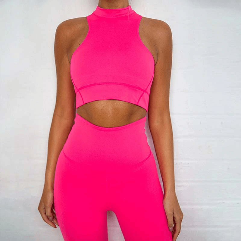 Two Piece Sets Zipper Top+High Waist Leggings Skinny Sports Tracksuit
