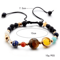 9 Planets Natural Stone Beads Adjustable Bracelet