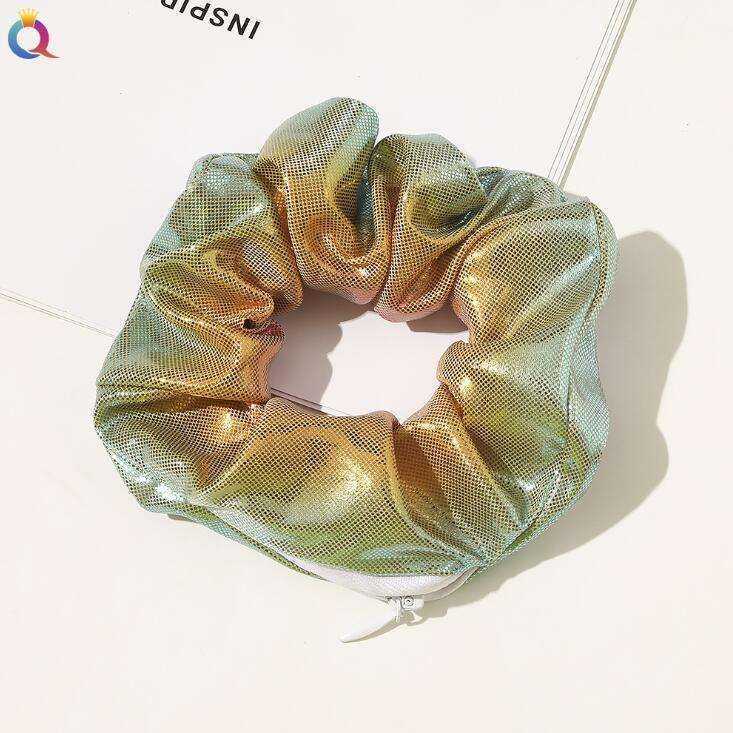 New Velvet Tencel Zipper Pocket Hairband Elastic  Accessories