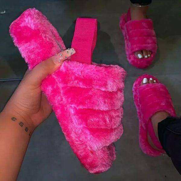 Spring Autumn Sponge Cake Women's Suede Back Strap Cotton Slippers