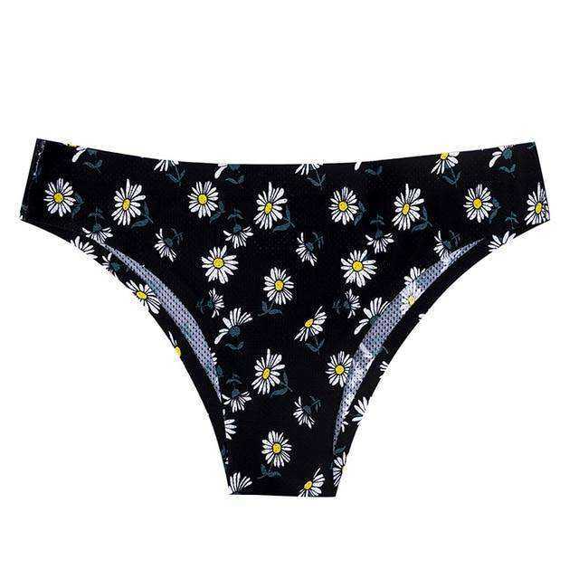 Sexy Seamless Flowers Print Slip Breathable Underwear For Women - AWAKENING AESTHETICS