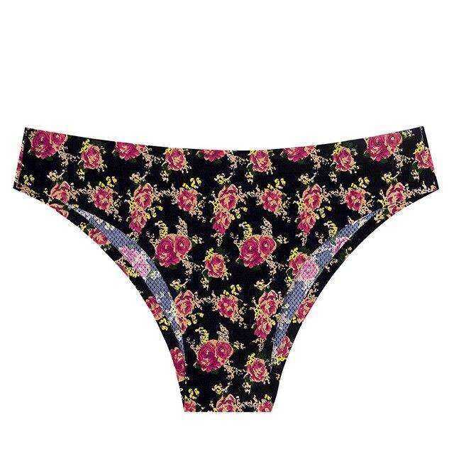 Sexy Seamless Flowers Print Slip Breathable Underwear For Women - AWAKENING AESTHETICS