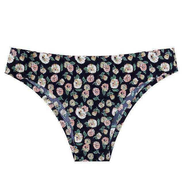 Sexy Seamless Flowers Print Slip Breathable Underwear For Women - AWAKENING AESTHETICS