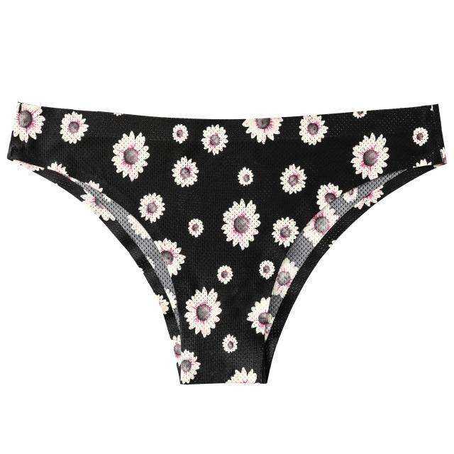 Sexy Seamless Flowers Print Slip Breathable Underwear For Women - AWAKENING AESTHETICS