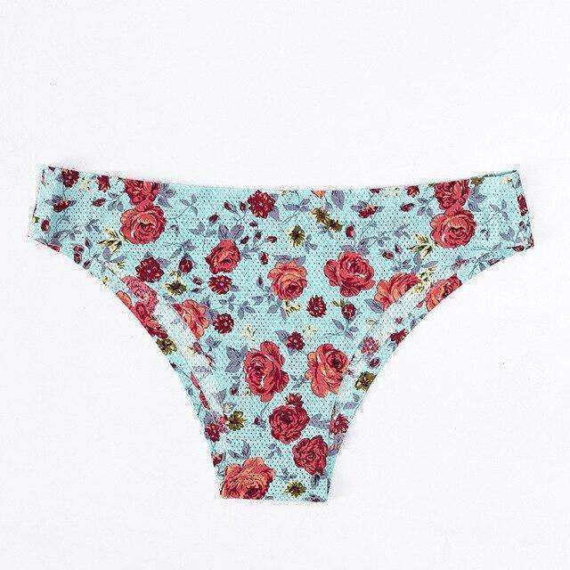 Sexy Seamless Flowers Print Slip Breathable Underwear For Women - AWAKENING AESTHETICS