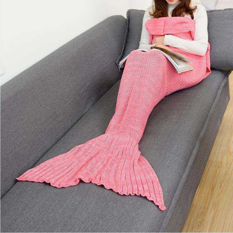 Soft All Seasons Knitted Mermaid Tail Blanket