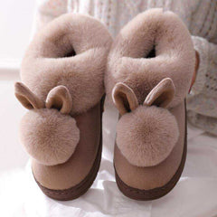 Warm & Fuzzy Rabbit Ears Plush Slippers