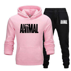 Men's Autumn Winter Animal Print Sweatshirt Tops Pants Sets/Hoodies+Pants