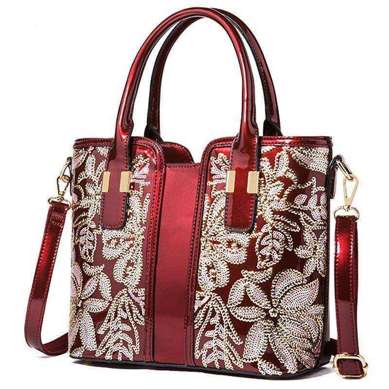 Luxury Fashion High Quality  Appliques Flower Women's Bag