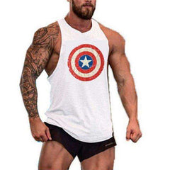 Men Undershirt Skull Bodybuilding Fitness Stringer Tank Tops