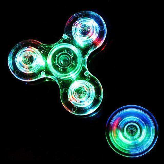Transparent LED Kids Fidget Spinner Glow in Dark