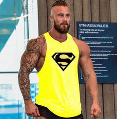 Men Undershirt Skull Bodybuilding Fitness Stringer Tank Tops