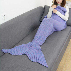 Soft All Seasons Knitted Mermaid Tail Blanket