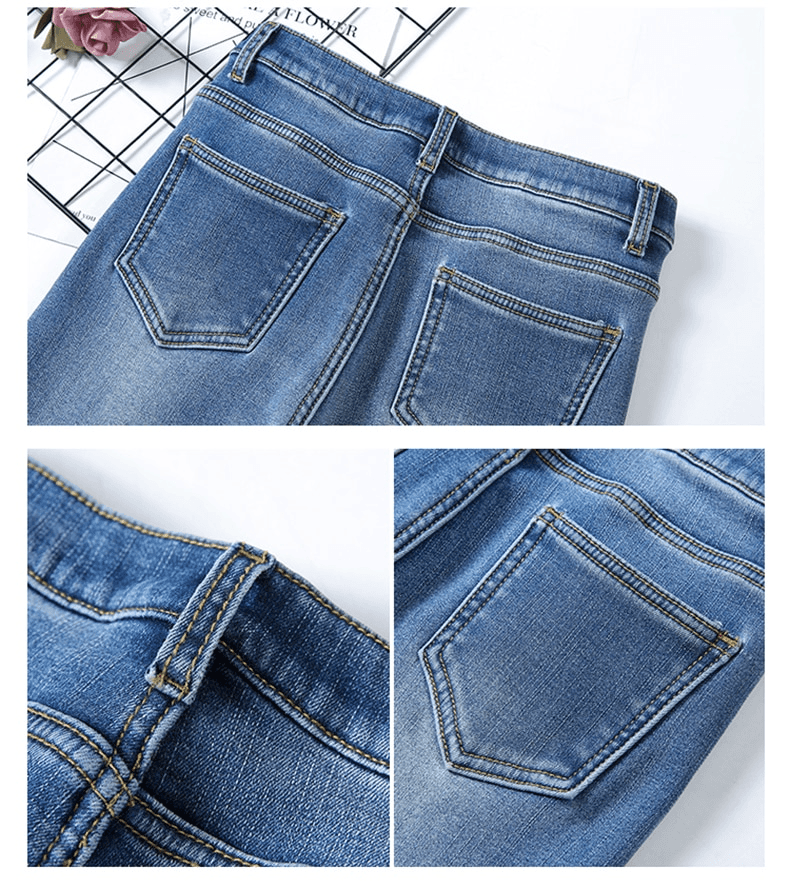 Women Warm Jean Pants