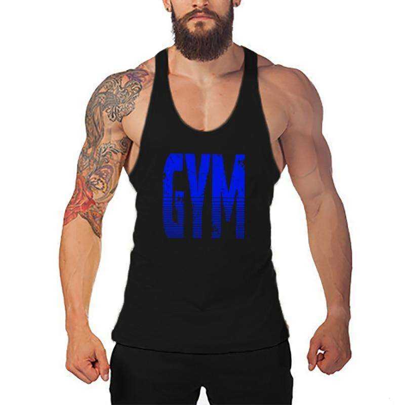 Men's Y Back Brand Bodybuilding and Fitness Clothing Cotton sleeveless shirts