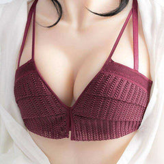 Thick Cup Push Up Bras Bone-free Wireless Black Gather Small Breast Bras