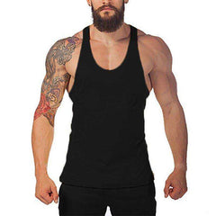 Men's Y Back Brand Bodybuilding and Fitness Clothing Cotton sleeveless shirts