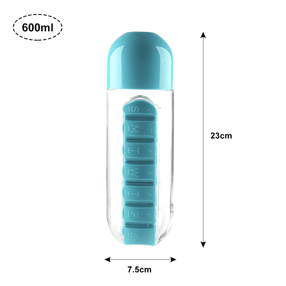 Water Bottle with Pills Holder