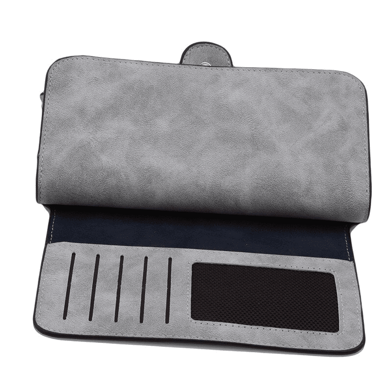 New Women Long Coin Purse Scrub Leather Wallet
