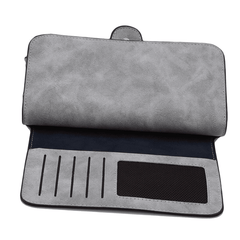 New Women Long Coin Purse Scrub Leather Wallet