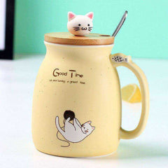 Portable Cat Cute Ceramic Coffee Cup