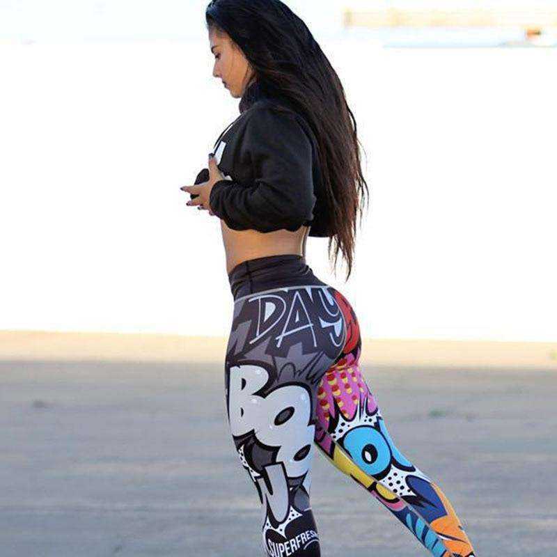 Women High Waist Push Up Digital Printing Workout Fitness Leggings - AWAKENING AESTHETICS
