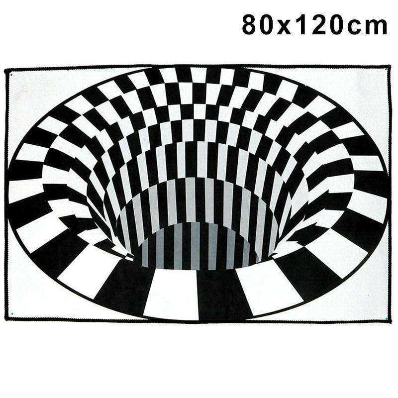 Aesthetic 3D Swirl Print Optical Illusion Non-slip Rug Carpet Floor Pad