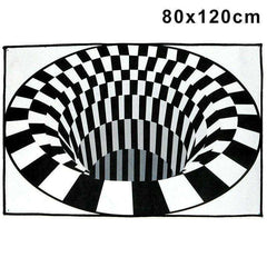 Aesthetic 3D Swirl Print Optical Illusion Non-slip Rug Carpet Floor Pad