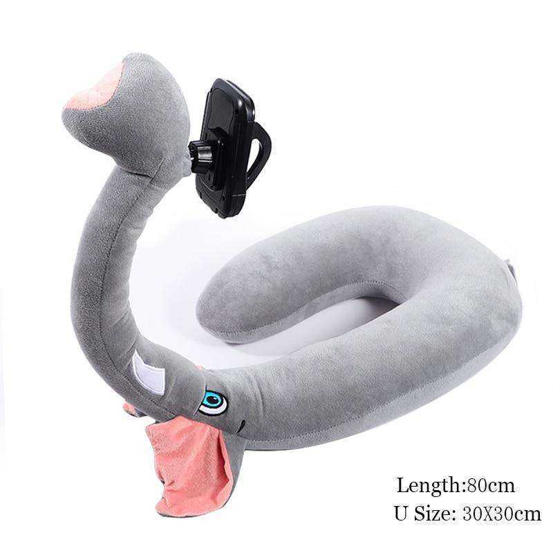 2 In 1 Hands Free Neck Pillow U Shaped Animal Phone Holder